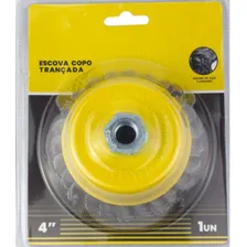 Escova De Aço Trançado Copo Esmerilhadeira 100mm Rosca M14 Foto mini 4