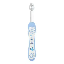 Escova De Dentes Infantil +6m Macia First Milk Teeth Chicco Cor Azul Foto mini 1