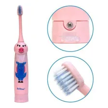 Escova Dental Infantil Elétrica Techline + 2 Refis Extras Cor VERDE SAPO Foto mini  2