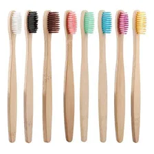 Escova Dente Ecológica Bambu Biodegradável Kit 10 Unidades Foto  mini 1
