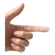 Escova Dente Massageadora De Dedo Para Bebe Silicone Cor Branco Foto mini 3
