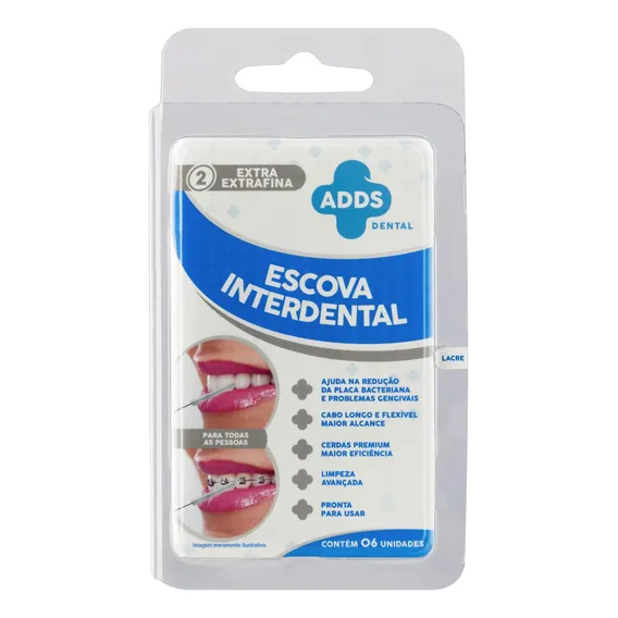Escova Interdental Extra Extrafina 2 ADDS Dental 6 Unidades Foto 1