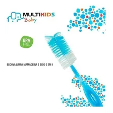 Escova Limpa Mamadeira E Bico 2 Em 1multikids Baby Cor Azul Foto mini 3