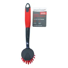 Escova Limpeza Multiuso Redonda Cabo Raspador Powermaid Foto mini  2