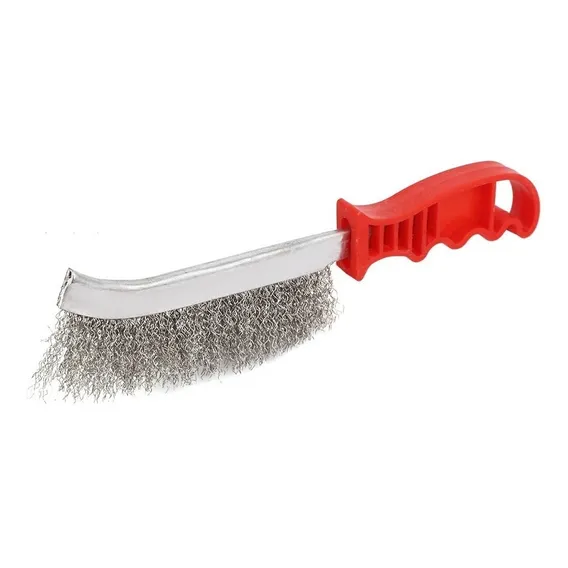 Escova Manual Cerdas Onduladas Cabo Plastico Aço Inox 1 Pc Foto 1