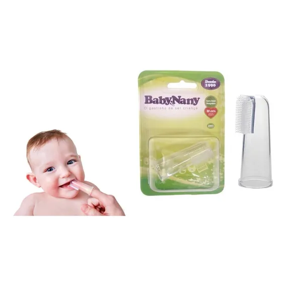 Escova Massageadora Para BebĂȘ Baby Nany Cor Branco Foto 1