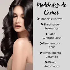 Escova Modeladora Cachos Cabelo Bivolt Automatico 200 Foto mini 4