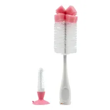 Escova Para Mamadeiras E Bicos Com Ventosa Rosa - Buba Foto mini 4
