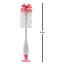 Escova Para Mamadeiras E Bicos Com Ventosa Rosa - Buba Foto mini  3