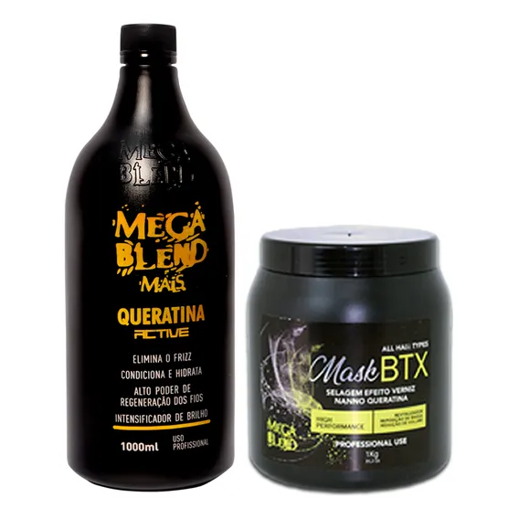 Escova Progressiva Mega Blend + Mask Btx Sem Formol 1 Kilo Foto 1
