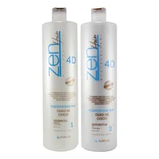 Escova Progressiva Zen Hair Plástica Dos Fios 4d 2x1000ml Foto mini 1