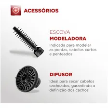Escova Rotativa Ceramic Íon Turbo Mondial Vermelho Er-09 220v Foto mini 4
