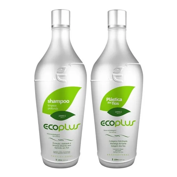 Escova Selagem Térmica Ecoplus Plástica Dos Fios 2x1000ml Foto 1