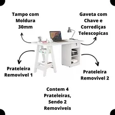 Escrivaninha Cavalete Bali Branco Carmolar Foto mini 4