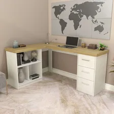 Escrivaninha Em L 3 Nichos 3 Gavetas Artany Foto  mini 1