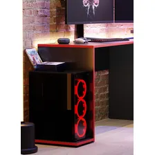 Escrivaninha Em L Mesa Para Computador Gamer Em Madeira Vermelha Foto mini 3