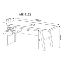 Escrivaninha Mesa Escrit贸rio Computador 2 Gavetas Marrom Nog Foto mini 3