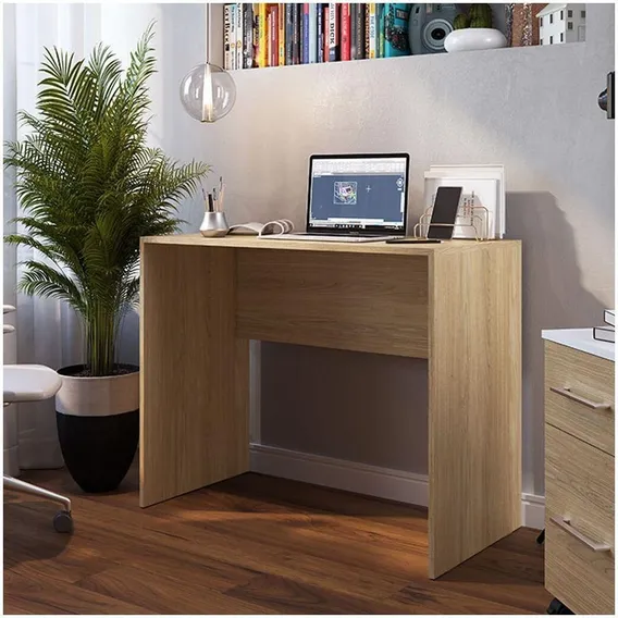 Escrivaninha Mesa Home Office Escrit贸rio 90 X 45 Cm Marrom Foto 1