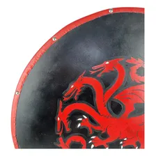 Escudo Game Thrones Targaryen Madeira Artesanal Couro Foto mini 3