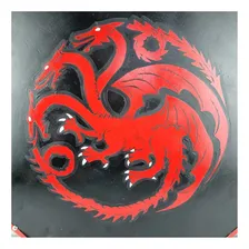 Escudo Game Thrones Targaryen Madeira Artesanal Couro Foto mini 2