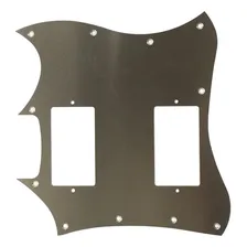 Escudo Guitarra Gibson Custom Sg Metal Prateado X514 Foto mini  3