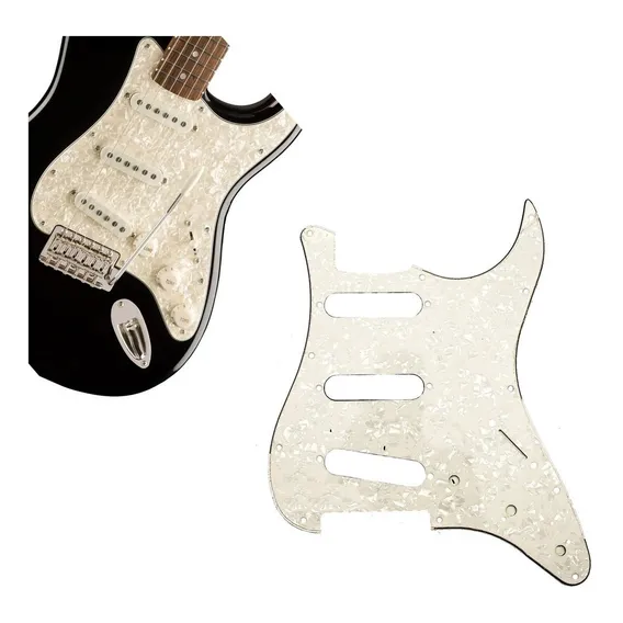 Escudo Guitarra Stratocaster 3 Single Branco Madreperola Foto 1