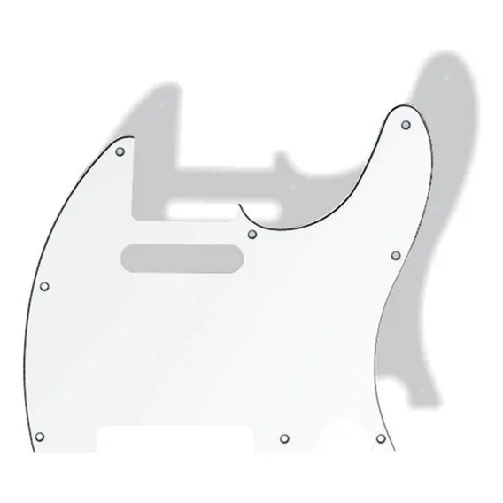 Escudo Guitarra Tele Branco 1 Camada Telecaster 8 Parafusos Foto 1