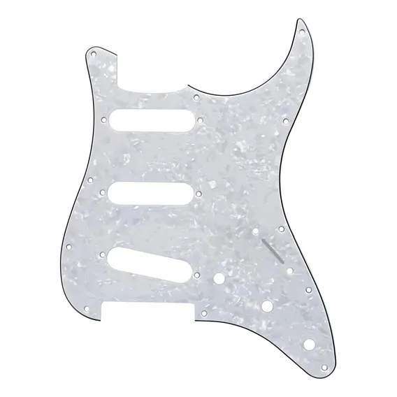 Escudo Para Guitarra Stratocaster Branco Perolado 3 Singles Foto 1