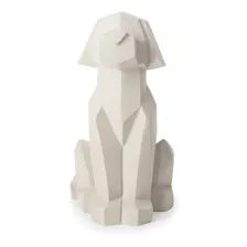 Escultura Adorno Enfeite Sala Cachorro Poliresina Grande Cor Cinza Foto  mini 1