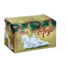 Escultura Anjo Resina Enfeite Decorativo Estatua Branco Foto mini  3