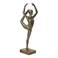 Escultura Bailarina Em Poliresina Dourado Antigo G Cor Cobre Foto mini 1