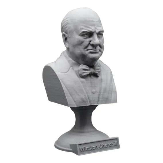 Escultura Busto Winston Churchill Estadista Britânico Foto 1