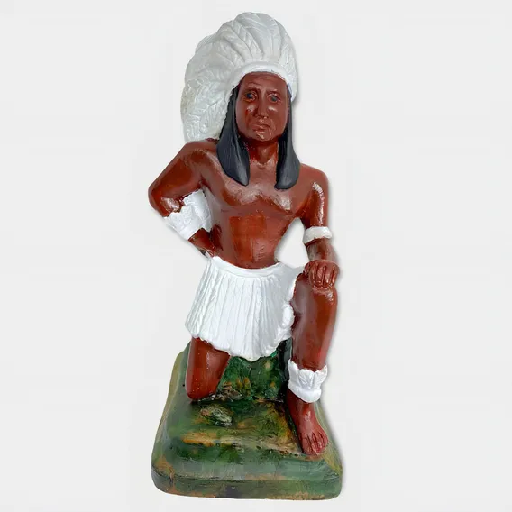 Escultura Caboclo Pena Branca 23 Cm Em Resina Foto 1