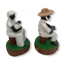 Escultura Casal Pretos Velhos Em Resina 8 Cm Foto mini 2