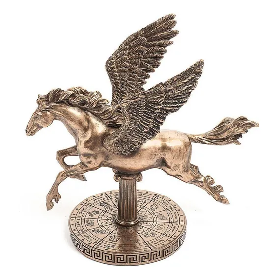 Escultura Cavalo Alado Pegasus Em Resina Bronze Veronese Foto 1