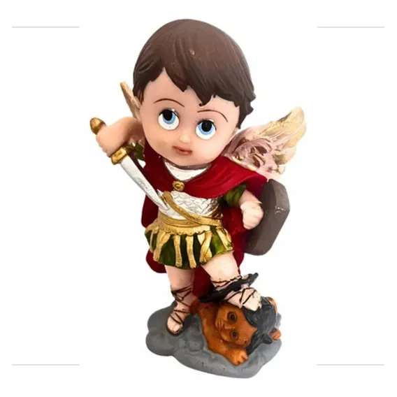 Escultura Decorativa Arcanjo Miguel Infantil Em Resina 15cm Foto 1