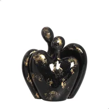 Escultura Decorativa Cerâmica Romance Preto E Dourado Ébano Foto mini 1