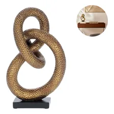 Escultura Decorativa Enfeite Moderna Abstrato Em Luxo Cor Escultura Dourado Envelhecido Foto mini 1