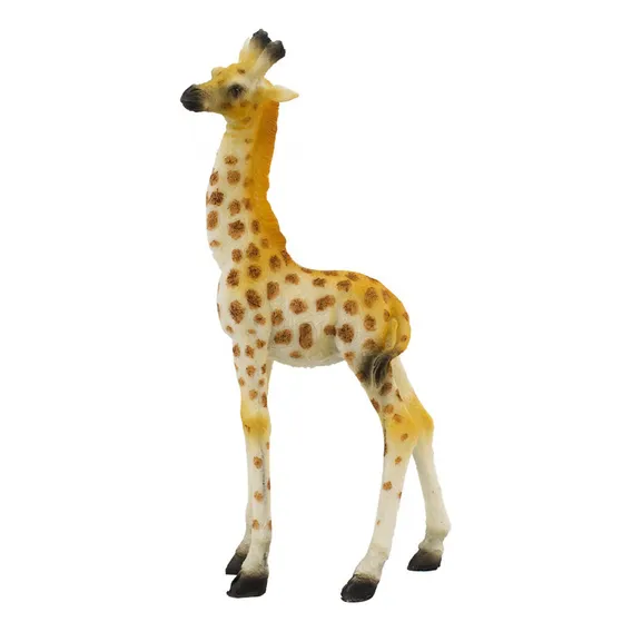 Escultura Decorativa Girafa Em Resina Animais 18cm Cor Marrom Foto 1