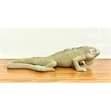 Escultura Decorativa Iguana Dourada Em Polirresina Foto mini 3