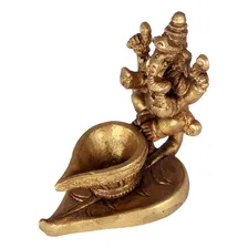 Escultura Elefante Ganesha Ornamentação Bronze Decoração Foto mini 2