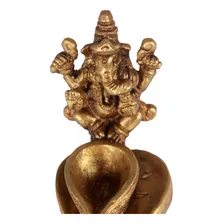 Escultura Elefante Ganesha Ornamentação Bronze Decoração Foto mini 1
