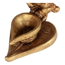 Escultura Elefante Ganesha Ornamentação Bronze Decoração Foto mini 3