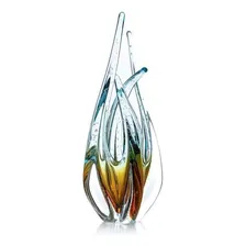 Escultura Em Cristal Murano Azul E Âmbar - São Marcos 33cm Foto mini 1