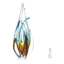 Escultura Em Cristal Murano Azul E Âmbar - São Marcos 33cm Foto mini 2