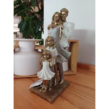 Escultura Estatueta Estátua FamÃlia Casal E Filhos Resina Foto mini 3