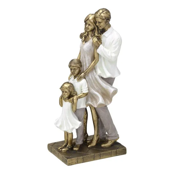 Escultura Estatueta Estátua FamÃlia Casal E Filhos Resina Foto 1