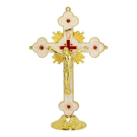 Escultura Fornecedor10 Desconhecido Crucifixo Metal Branco 27 CMoriginal imagem de Crucifixo Metal - dourado Foto 1