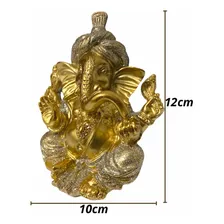 Escultura Ganesha Dourado Estatua Ganesha Estatueta Casa Foto mini 4