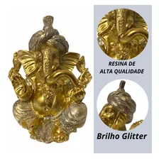 Escultura Ganesha Dourado Estatua Ganesha Estatueta Casa Foto mini 3